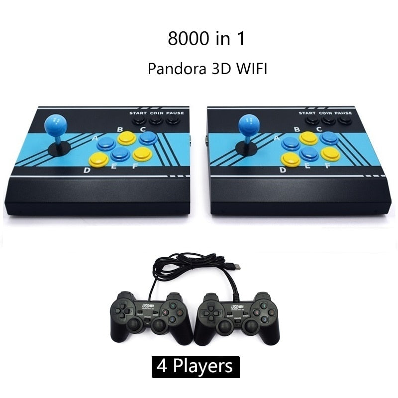 Pandora Box 3D WiFi Arcade Machine 8000 10000 Games Zero Delay 6/8 Buttons Joystick 2 Player Controller Arcade Console