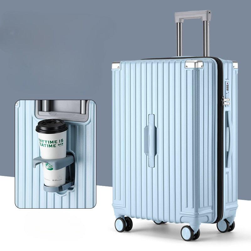 Aluminum frame travel suitcase on Mute wheels password business USB rolling luggage case Multifunction large size luggage