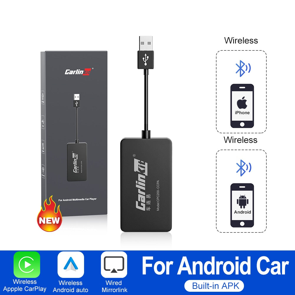 Carlinkit Wireless CarPlay Dongle for Android Car Wireless Android Auto Car Play Adapter Mirror Screen Spotify Waze Plug & Play