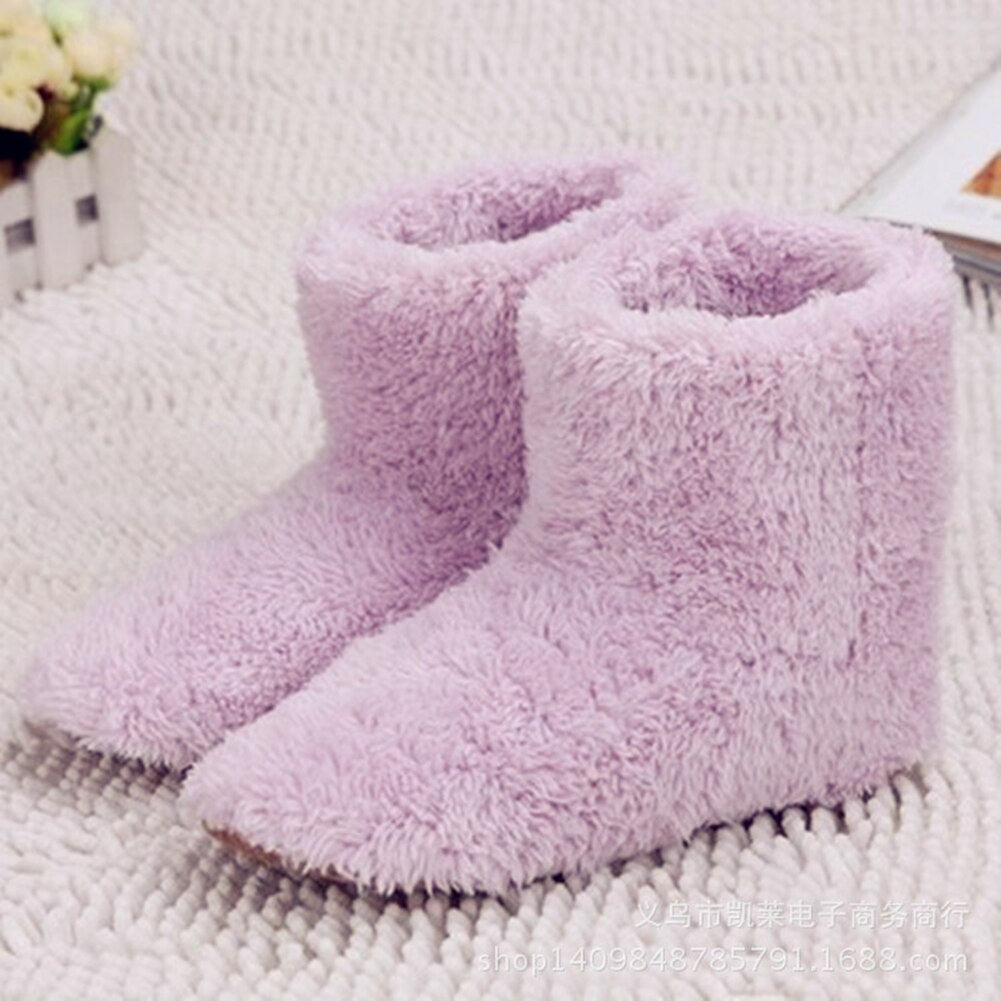 USB Heater Foot Shoes Winter Plush Warm Electric Slippers Feet Heated Washable Electric Shoes Warming Pad Heating Insoles