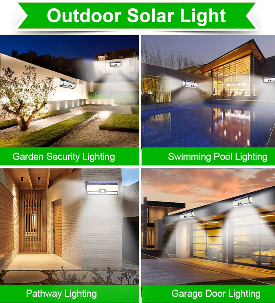 268 LED Reflector Solar Power Patio Lights for Garden Decoration Motion Sensor Spotlights Outdoor Lighting Waterproof Wall Lamps