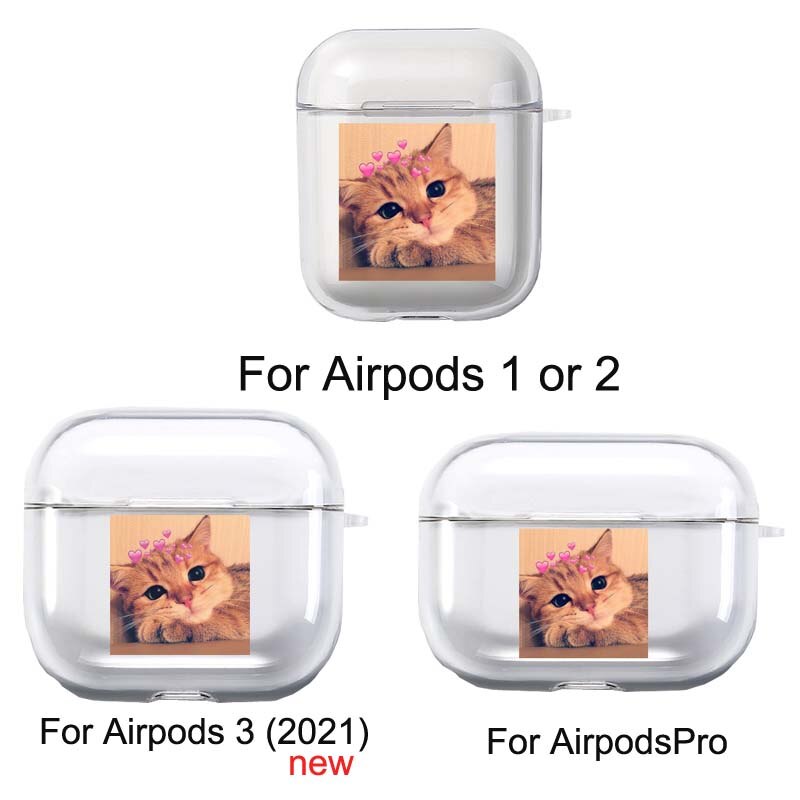 TPU Cover For Apple Airpods 2/1 3 Earphone Coque Soft TPU Cute Cat Protector Fundas Airpods Pro Air Pods 3 Covers Earpods Case