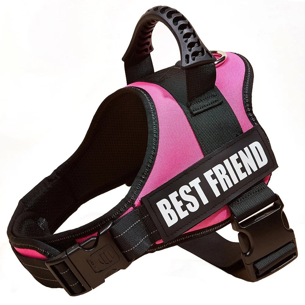 Reflective Adjustable Dog Nylon Harnesses with Customizable Name Labels Dog Vest Strap for Large Medium Small Dogs Drop-Shipping