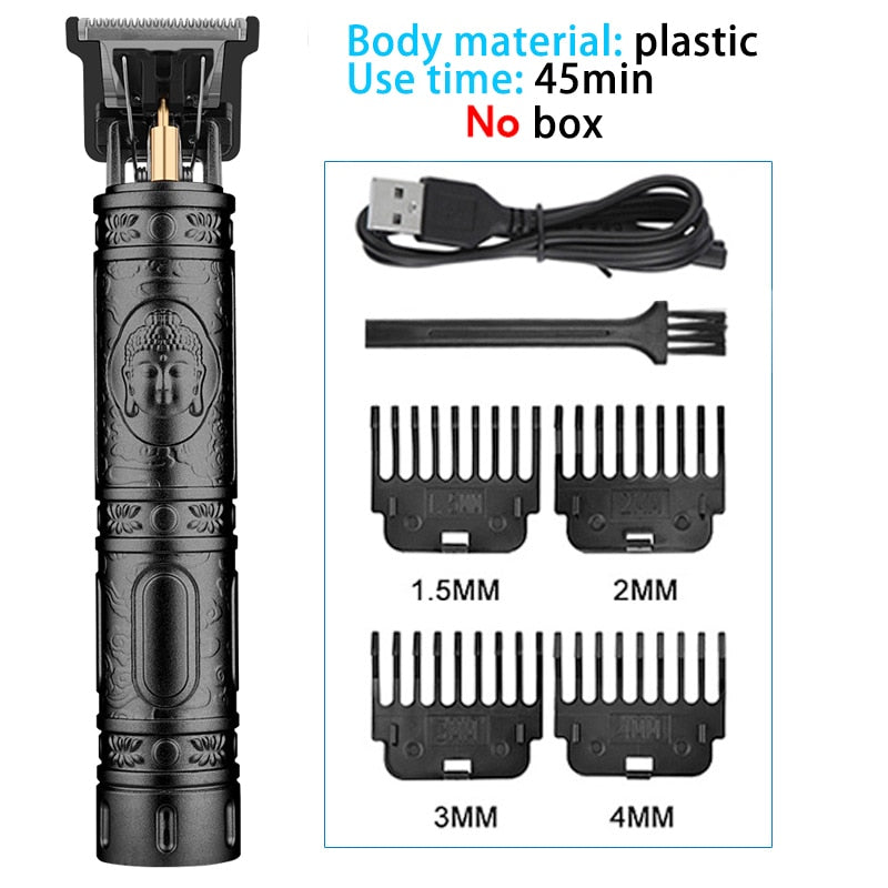 New in Vintage T9 0MM Hair Cutting Machine trimmer Cordless Hair finishing Beard Clipper for men Electric shaver Razors USB