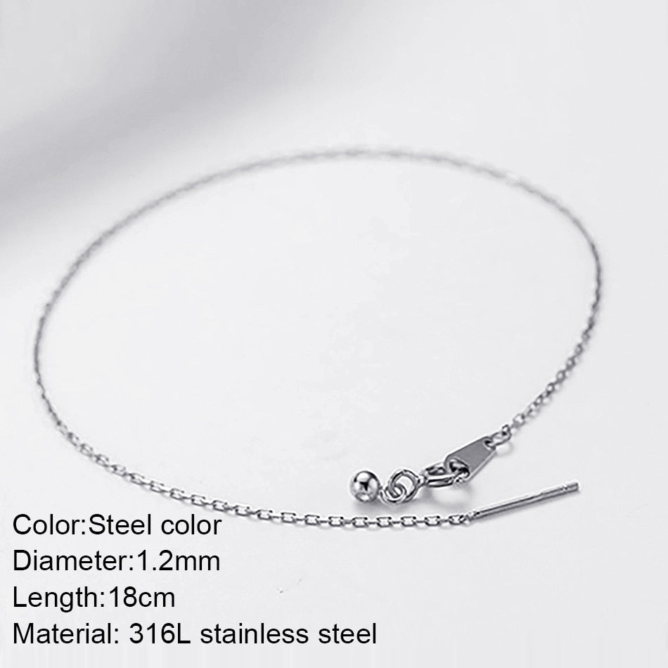 316L Stainless steel Pin type universal perforation chain Family Multiple Birthstone bracelet women Gift  wholesale dropshipping