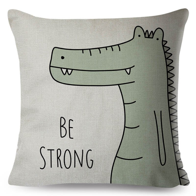 Nordic Zebra Hippo Giraffe Lion Crocodile Pillow Case Decor Animal Cushion Cover for Sofa Pillowcase Pillow Covers 45x45cm