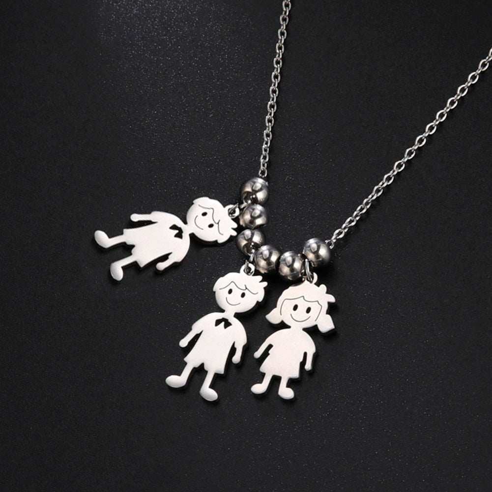 Personalized Necklace Child Kid Mother Mom Custom Product Name Chain Family Boy Girl Gift For Women Man Stainless Steel Jewelry