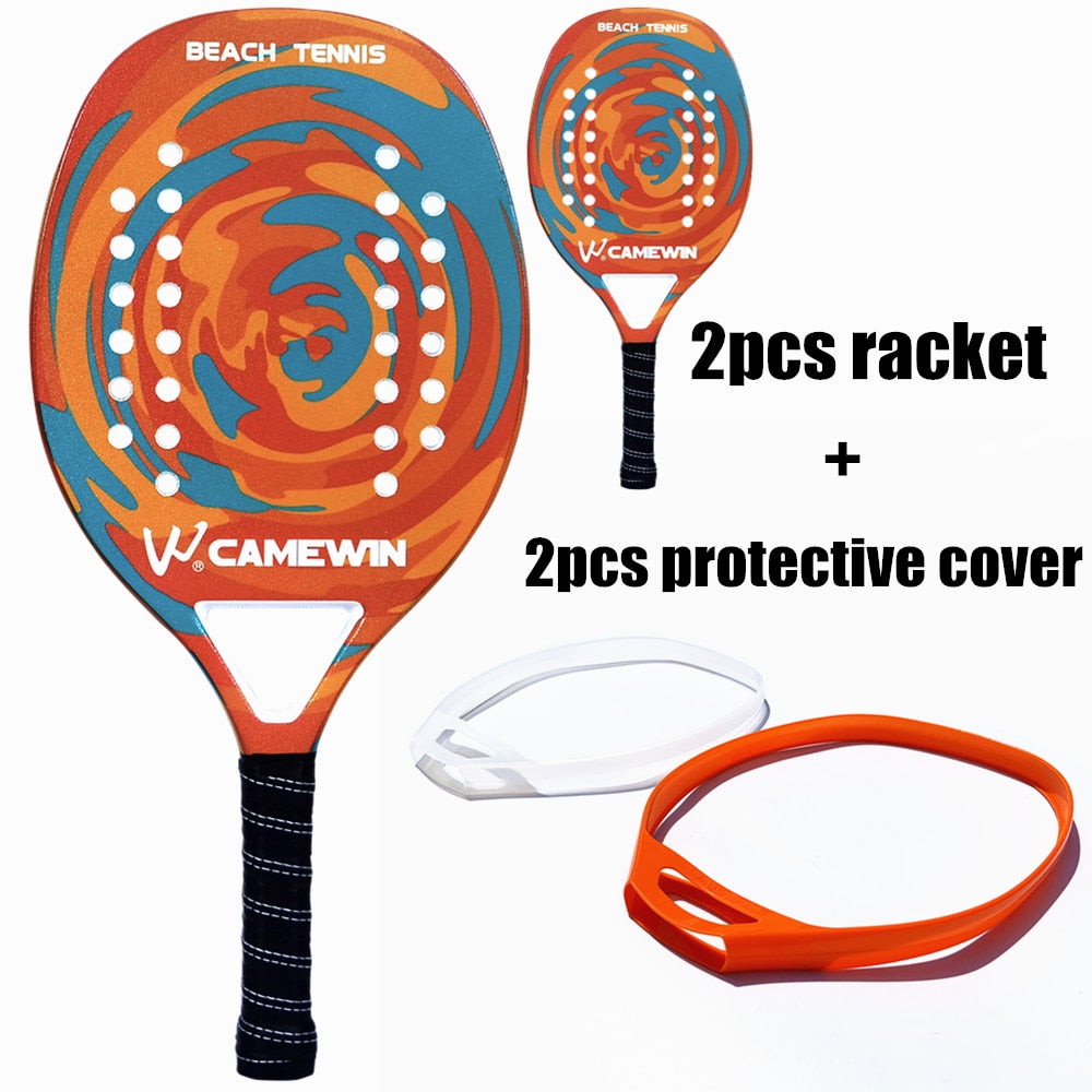 CAMEWIN Professional Beach Tennis Racket Carbon Fiber Beach Racket Protector Can Be Matched With