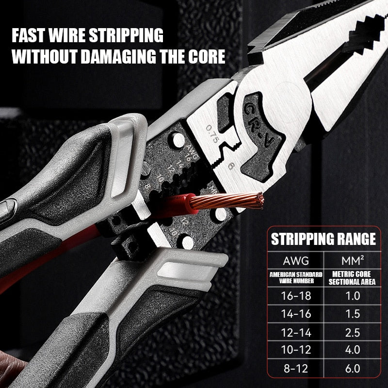 Pliers Crimping Tool Wire Cutters Multifunctional Stripper for Cutting Peeler Sets Electrician Professional Needle Nose Nippers