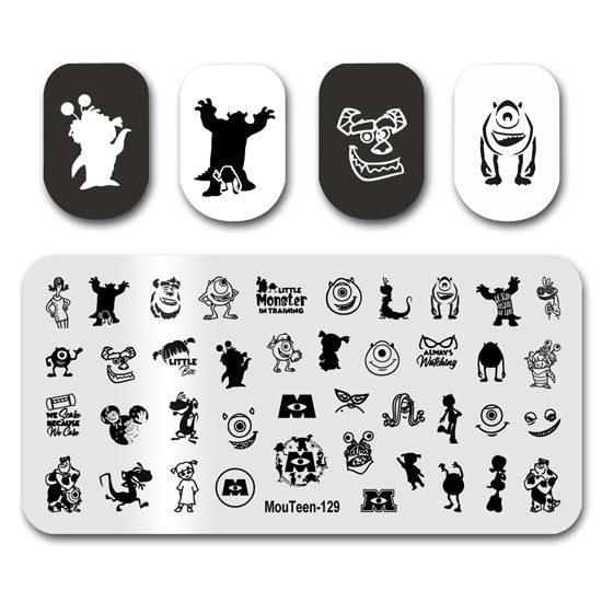 Nail Stamping MouTeen148 Cartoon Big Size Head Disney Nail Plates Stamp King Manicure Set For Nail Art Stamping