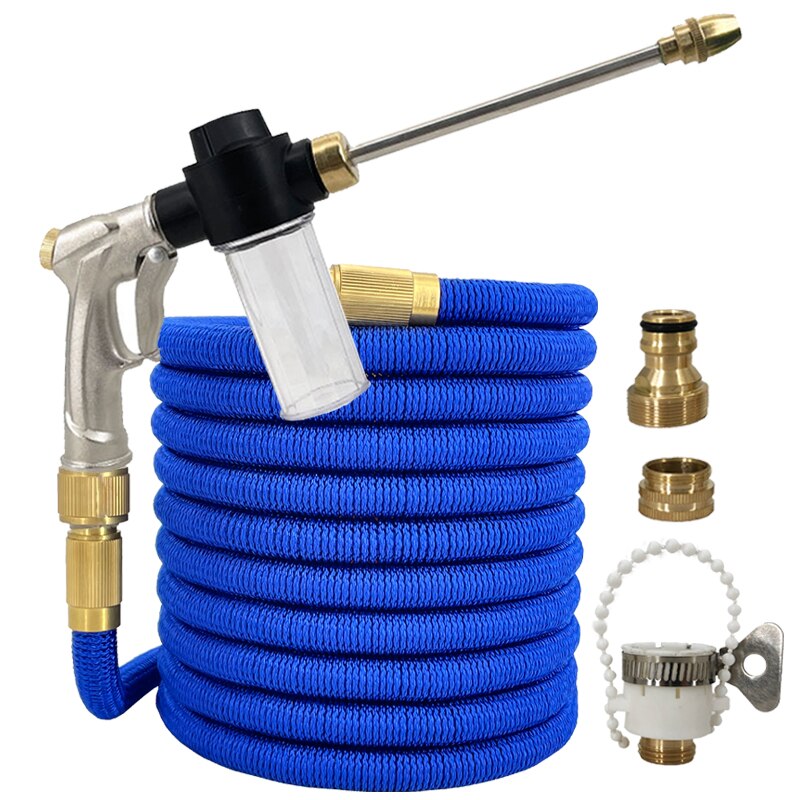 New Water Gun Garden Hose Retractable Magic Hose EU High Pressure Car Wash Hose With Metal Spray Gun Outdoor Garden Watering