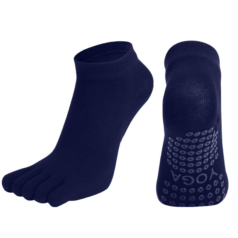 2021 Women Breathable Pilates Socks Anti-Slip Five Toe Yoga Socks Quick-Dry Cotton Ladies Ballet Dance Elasticity Fitness Socks