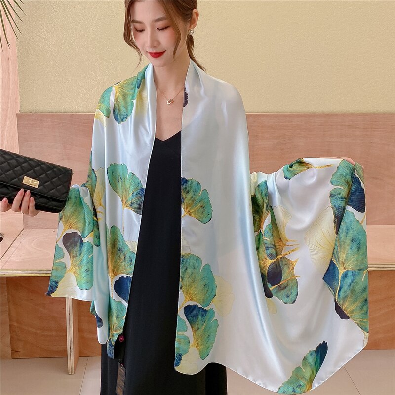 2022 New Design Brand Silk Scarves Summer Women Shawls And Wraps Print Hijabs Scarfs Foulard Femme Pashmina Beach Stoles Luxury