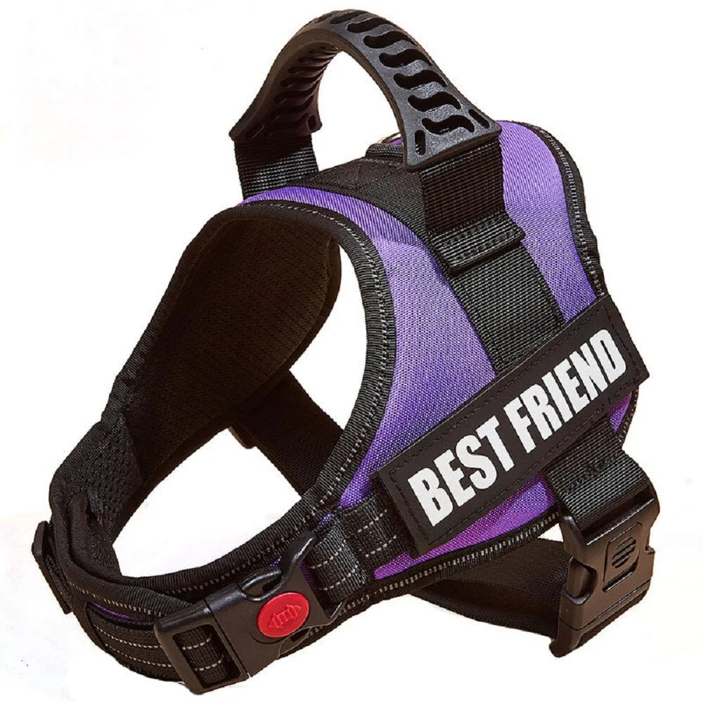 Reflective Adjustable Dog Nylon Harnesses with Customizable Name Labels Dog Vest Strap for Large Medium Small Dogs Drop-Shipping