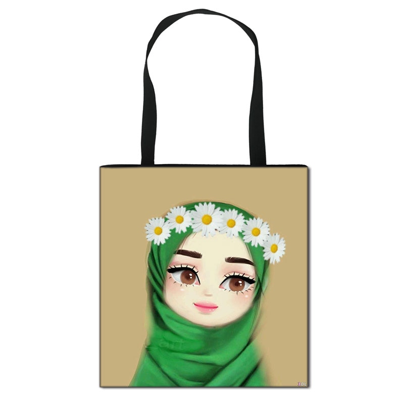 Hijab Face Muslim Shoulder Bag Women Casual Totes Large Capacity Ladies Shopping Bags Islamic Gril Handbag Travel Bags