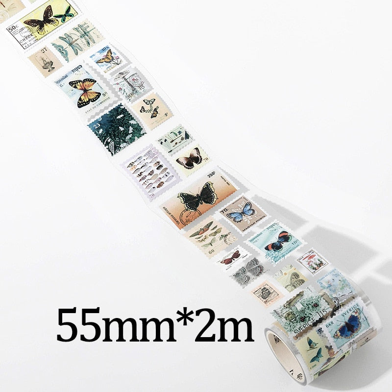 Vintage Natural Post Office Masking Washi Tape Retro Stamp Decorative Adhesive Tape Diy Scrapbooking Sticker Label Stationery