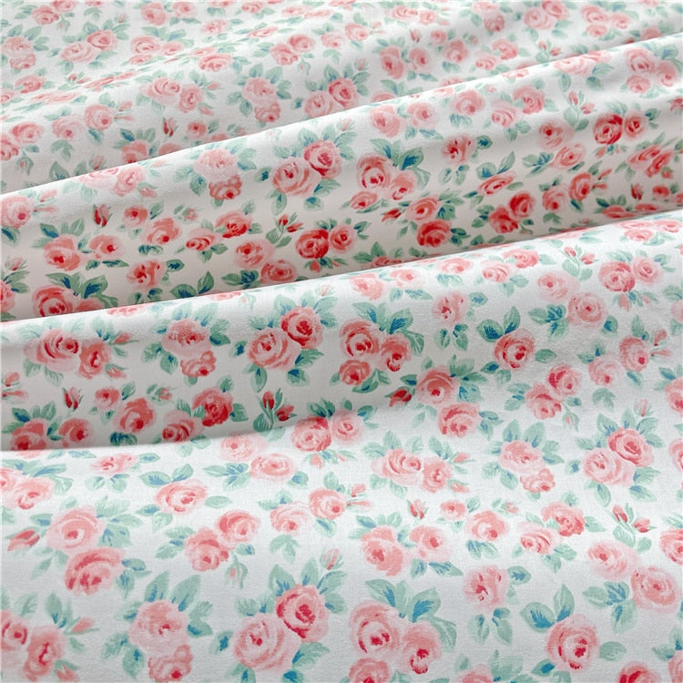 Fresh Floral Twill Cotton Fabric (50x160cm) - Ideal for DIY Baby Clothes, Newborn Pajamas, Quilt Covers, and Bed Sheets - High-Quality Sewing Cloth for Crafting