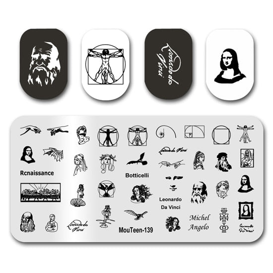 Nail Stamping MouTeen148 Cartoon Big Size Head Disney Nail Plates Stamp King Manicure Set For Nail Art Stamping