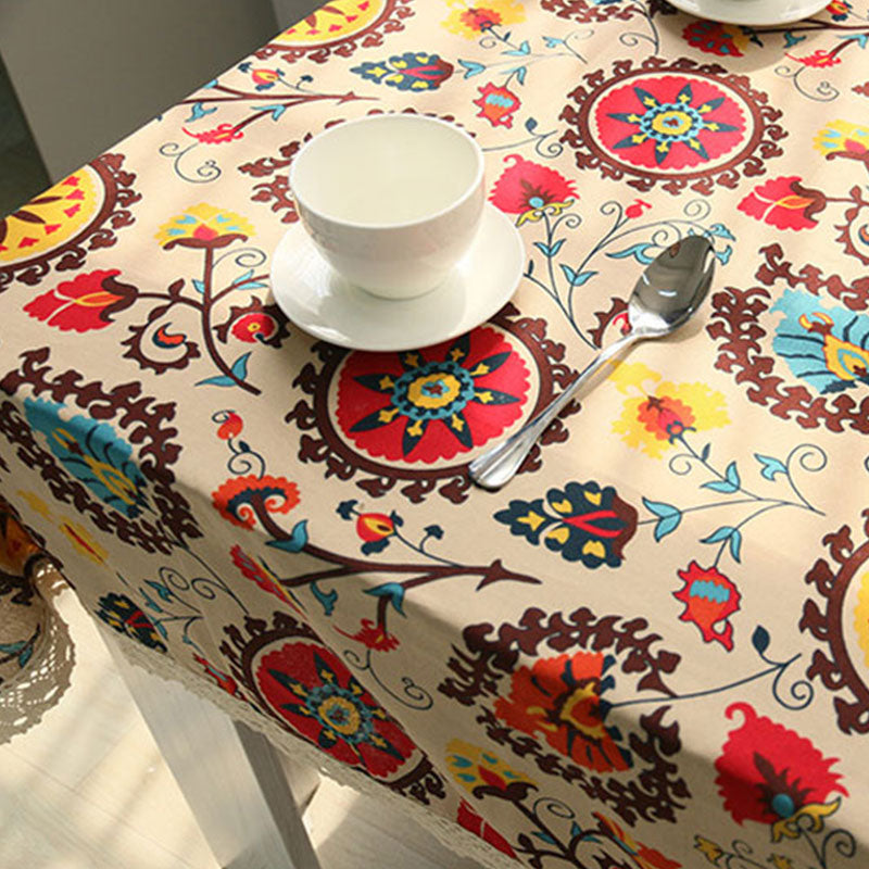 Bohemian Table Cloth Cotton Linen Tablecloth Rectangular Tablecloths Dining Table Cover Obrus Tafelkleed mantel mesa nappe U0997