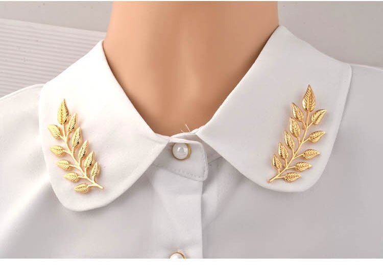 i-Remiel Vintage Fashion Triangle Shirt Collar Pin for Men and Women Hollowed Out Crown Brooch Corner Emblem Jewelry Accessories