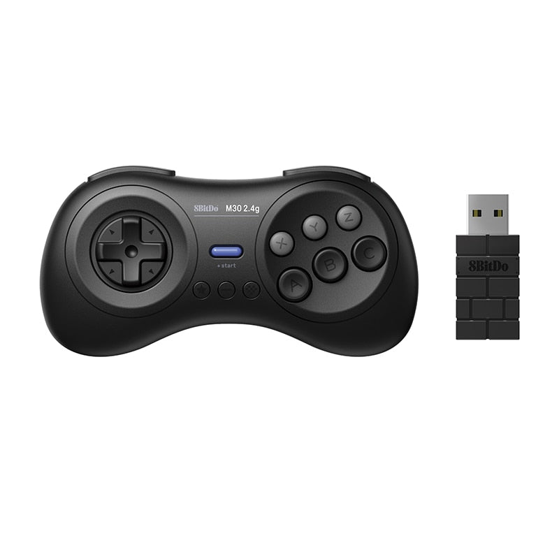 8BitDo M30 2.4G Wireless Black and White Gamepad for Gega Genesis Mini and Mega Drive Mini -  Wireless Game Controller