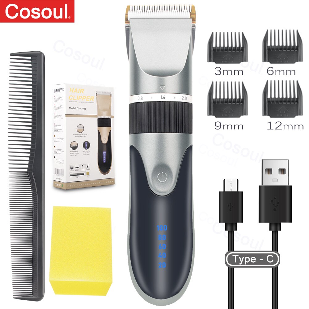 Hair Clipper Electric Barber Hair Trimmers For Men Adults Kids Cordless Rechargeable Hair Cutter Machine Professional