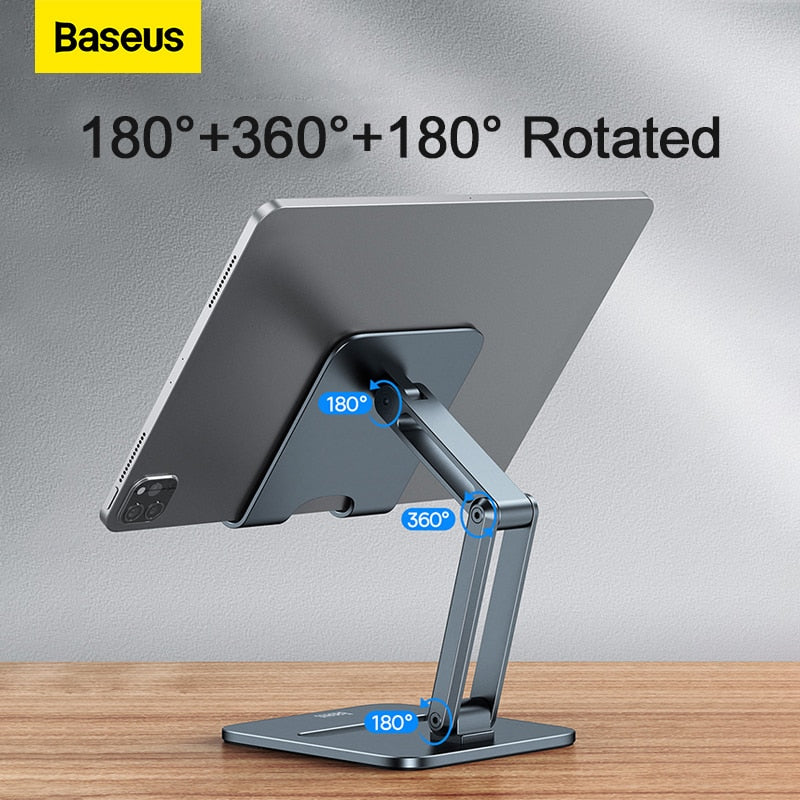 Baseus Phone Holder Desk Mobile Phone Stand Foldable Metal Tablet Holder Support For iPhone 14 13 iPad Pro Air Universal Holder