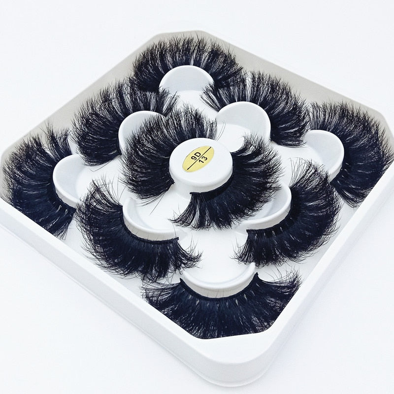 3/5/8 Pairs 3D Mink Lashes 25mm Dramatic Volume Eyelashes Mink Natural Long Silk Eyelashes Beauty Makeup Eyelash Extension Tool