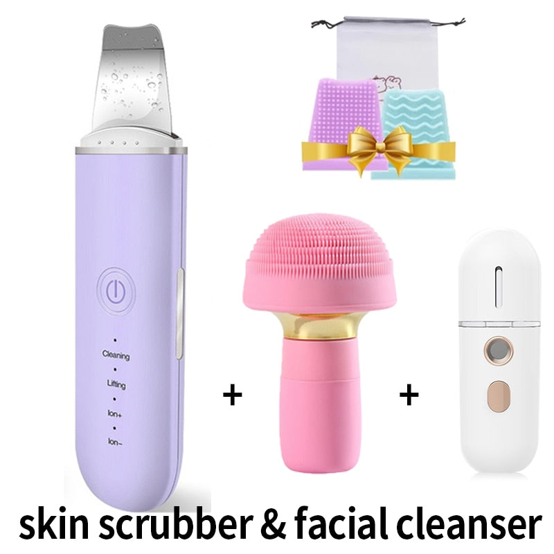 RUBYONLY Ultrasonic Skin Scrubber Vibration Face Cleaner Blackhead Remover Facial Scrubber Shovel Clean Cavitation Peeling