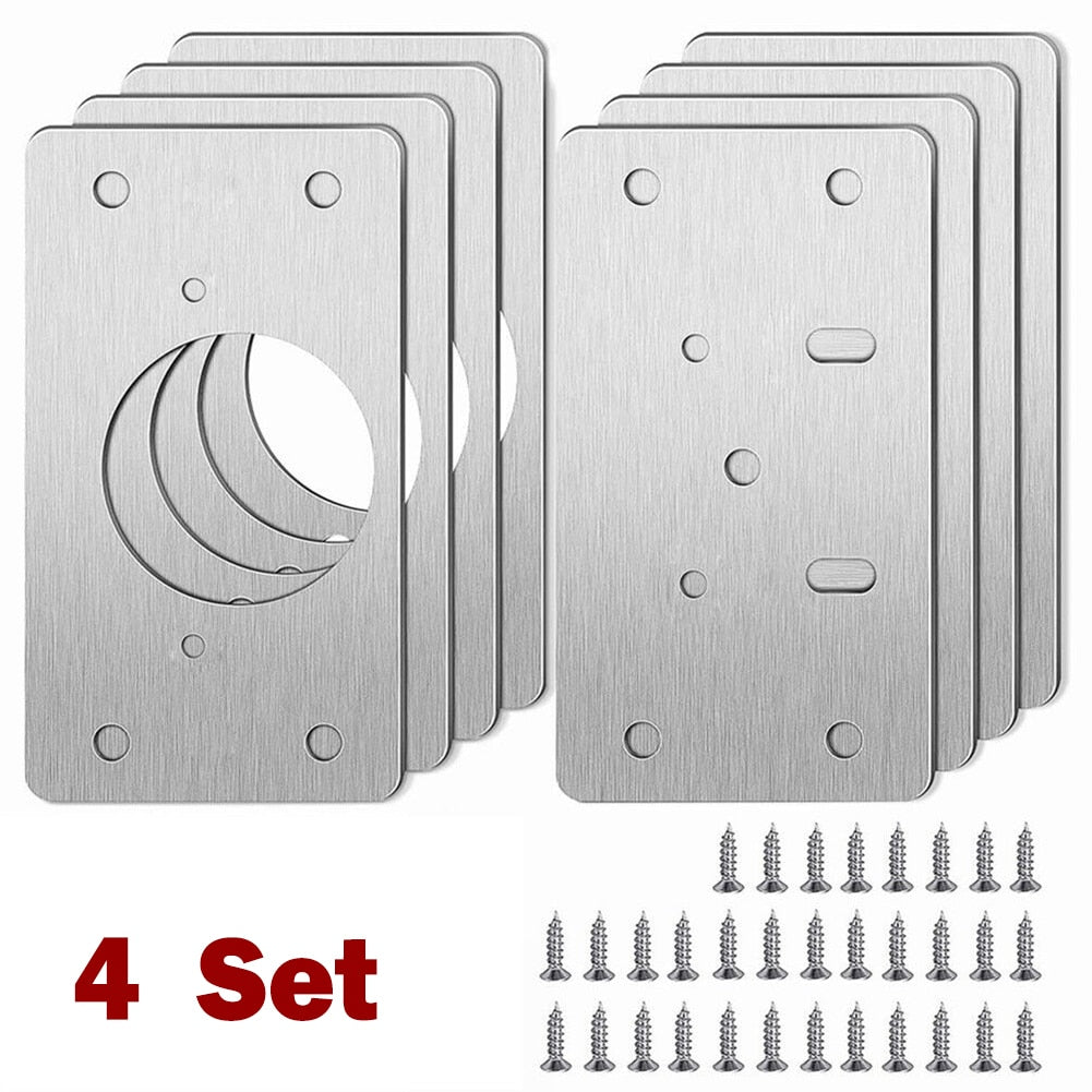 2/4/10/20pcs Stainless Steel Hinge Repair Plate For Cabinet Furniture Hinges Mounting Tool Kitchen Cupboard Door Fixing Plate