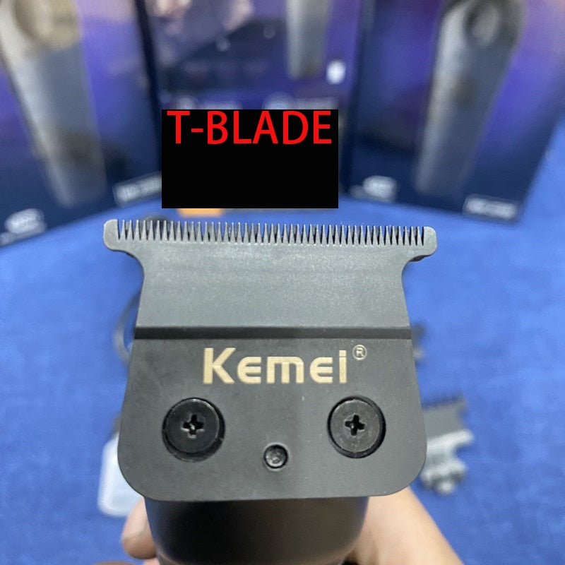 Kemei 2299 Barber Cordless Hair Trimmer 0mm Zero Gapped Carving Clipper Detailer Professional Electric Finish Cutting Machine