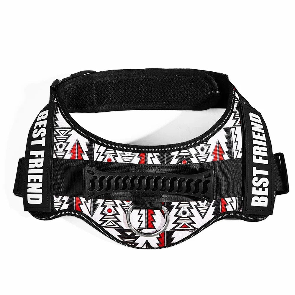 Reflective Adjustable Dog Nylon Harnesses with Customizable Name Labels Dog Vest Strap for Large Medium Small Dogs Drop-Shipping