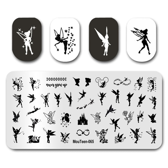 Nail Stamping MouTeen148 Cartoon Big Size Head Disney Nail Plates Stamp King Manicure Set For Nail Art Stamping