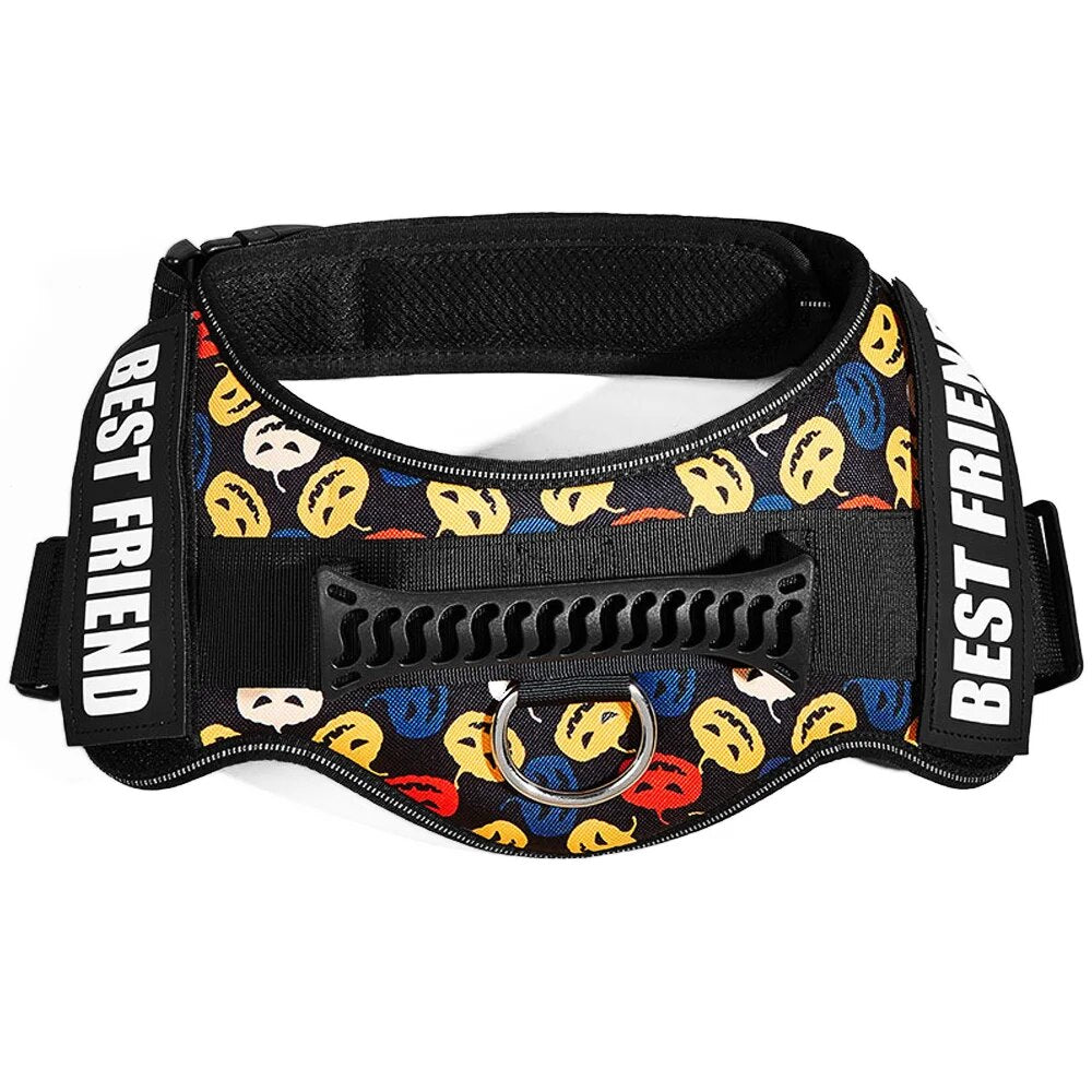 Reflective Adjustable Dog Nylon Harnesses with Customizable Name Labels Dog Vest Strap for Large Medium Small Dogs Drop-Shipping