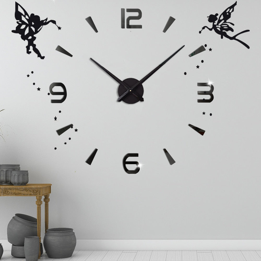 Oversized Wall Clocks Home Letter Decor Decorative Kitchen Clocks Acrylic Mirror Stickers Large Wall Clock Quartz 3D.