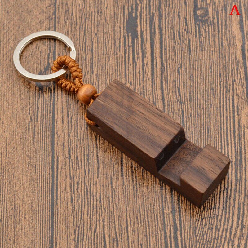 1pc Creative Lightweight Slim Design Wooden Mobile Phone Stand Holder phone Stand Pendant Keychain Universal Desk Phone Support