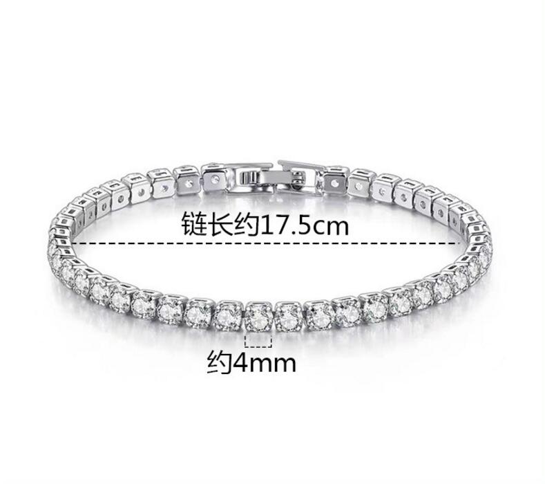 Platinum-plated. Sterling silver 925 with 2-6.5mm real moissanite tennis bracelet for women as a gift.