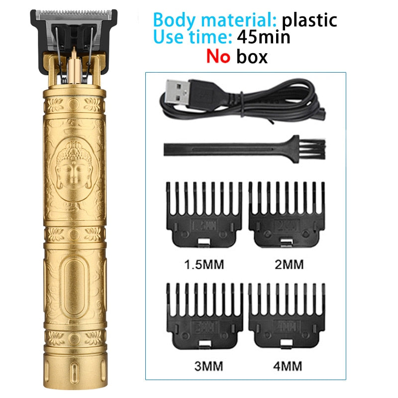 New in Vintage T9 0MM Hair Cutting Machine trimmer Cordless Hair finishing Beard Clipper for men Electric shaver Razors USB