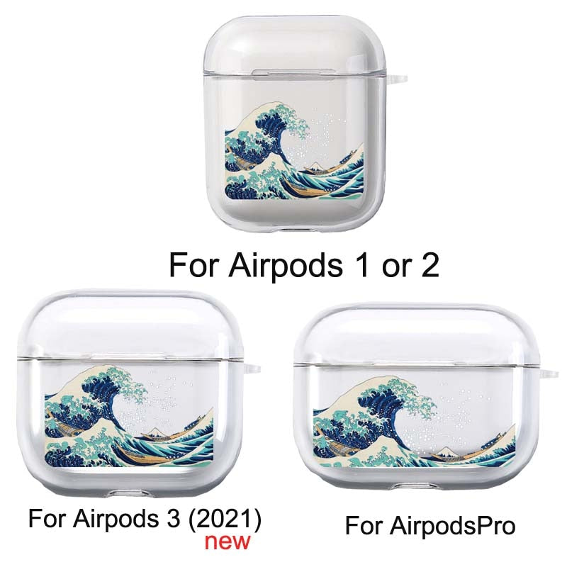 Blue Wave Cover For Airpods 2/1 3 Earphone Coque Soft TPU For Airpods Pro 2nd Covers Earpods for Apple Airpods3 2021 Bag Box