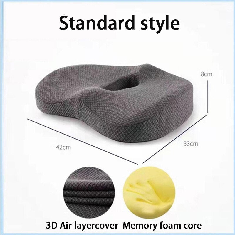 Memory Foam Hemorrhoid Seat Cushion Hip Support Orthopedic Pillow Coccyx Office Chair Cushion Car Seat Wheelchair Massage Pillow