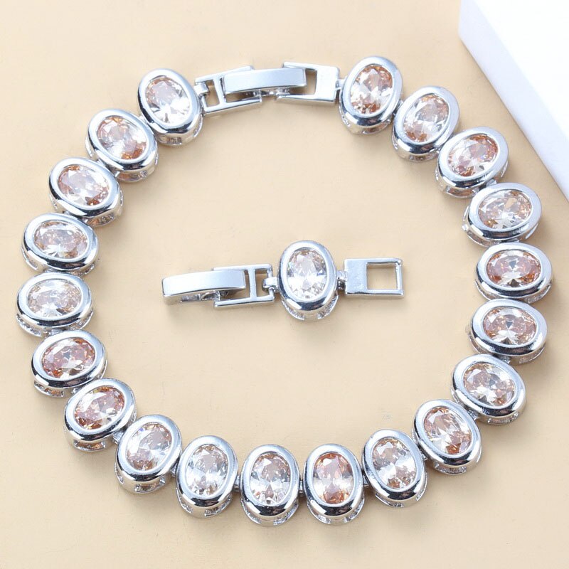 925 Mark Charm Bracelet Bangle Dubai Bridal Wedding Jewelry For Women Trendy Costume 9-Colors  Adjustable Length 18+3CM