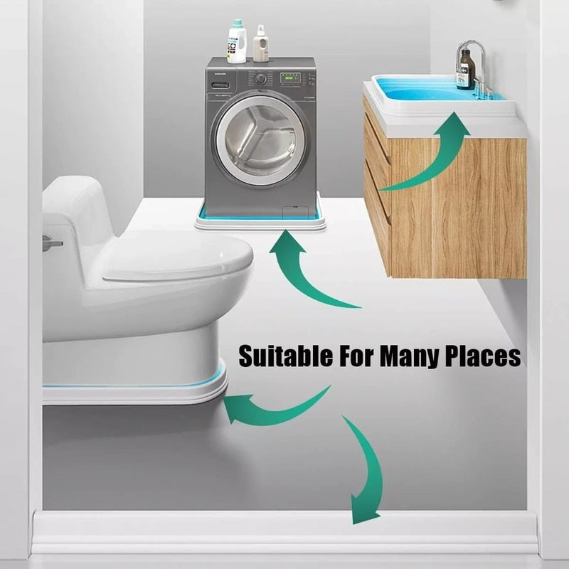 Silicone Water Stopper Toilet Bathroom Water Retaining Strips Shower Room Wet Dry Separation blocker Water Dam Flood Barrier