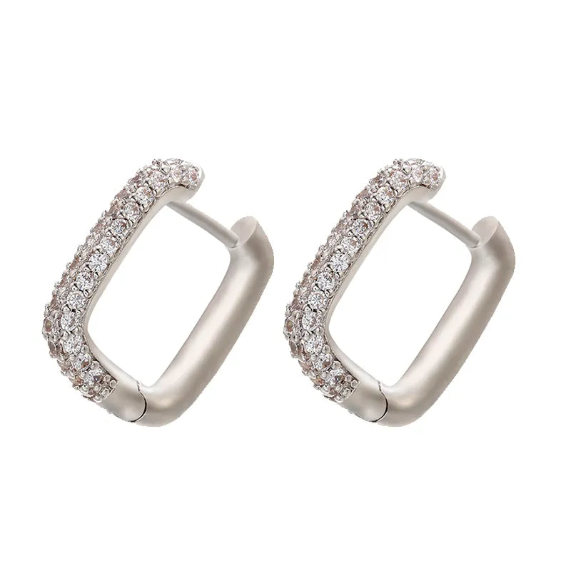 ZHUKOU Hoop earrings gold color silver color small hoop earrings crystal women rainbow earrings Fashion jewelry wholesale VE144