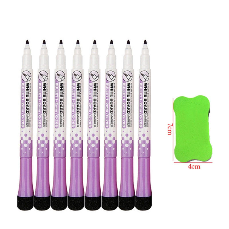 8 Colors Magnetic Dry Erase Markers Fine Tip Magnetic Erasable Whiteboard Pens for Kids Teachers Office School Student Classroom