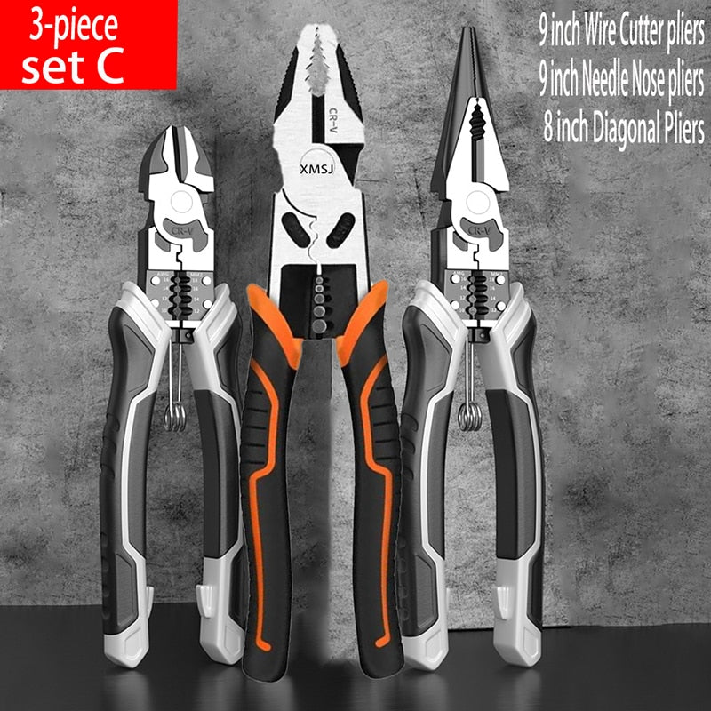 Multifunctional Universal Diagonal Pliers Needle Nose Pliers Hardware Tools Universal Wire Cutters Electrician Wire Pliers Set