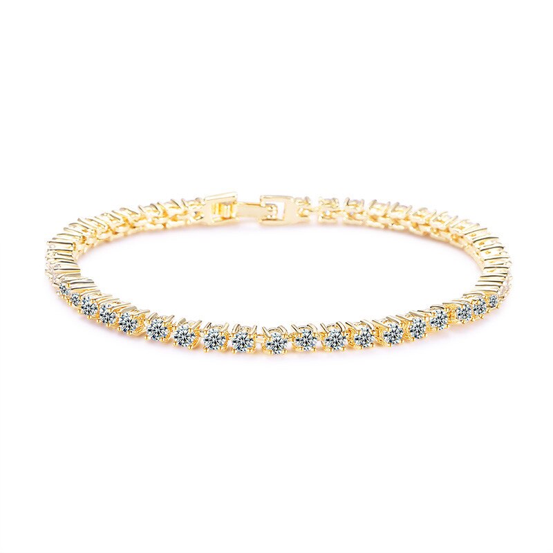 UILZ New Cubic Zirconia Tennis Bracelet & Bangles For Women  Shiny CZ Crystal Fashion Lady Jewelry Pulseras Mujer CBP50K