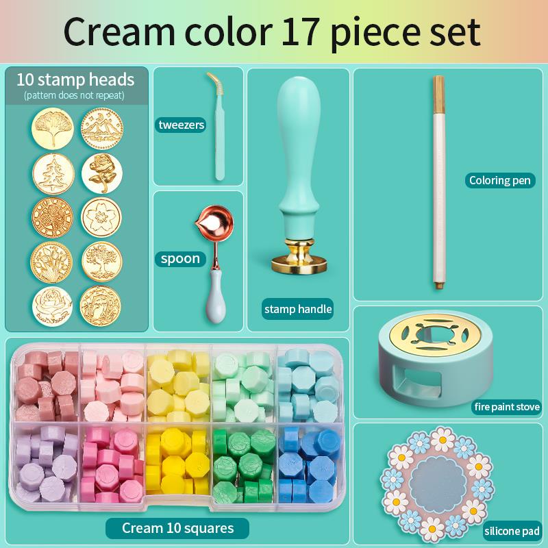 Wax Seal Stamp Set Lacquered Stamp Sealing Wax Kit DIY Craft Supplies Scrapbooking Christmas Wedding Invitation Decoration