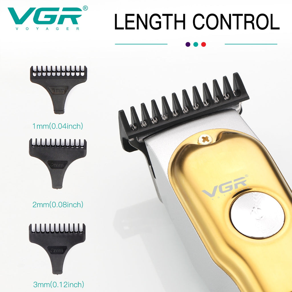 VGR Hair Clipper Mini Hair Trimmer Professional Beard Trimmer Rechargeable Cordless Electric T-Blade Zero Cutting Machine V-290