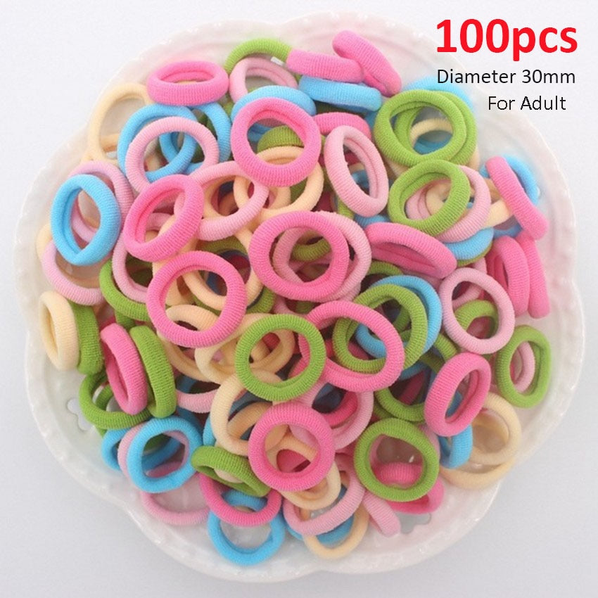 50/100Pcs High Elastic Hair Bands for Women Girls Colorful Hairband Rubber Ties Ponytail Holder Scrunchies Kids Hair Accessories