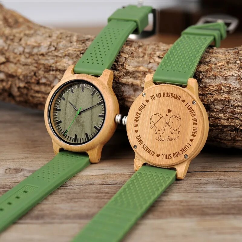 Personality LOGO Words Message Engraved Wood Watch or Sunglasses Logo Customized Item No Products Engraving Special Gift